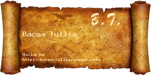 Bacsa Tullia névjegykártya